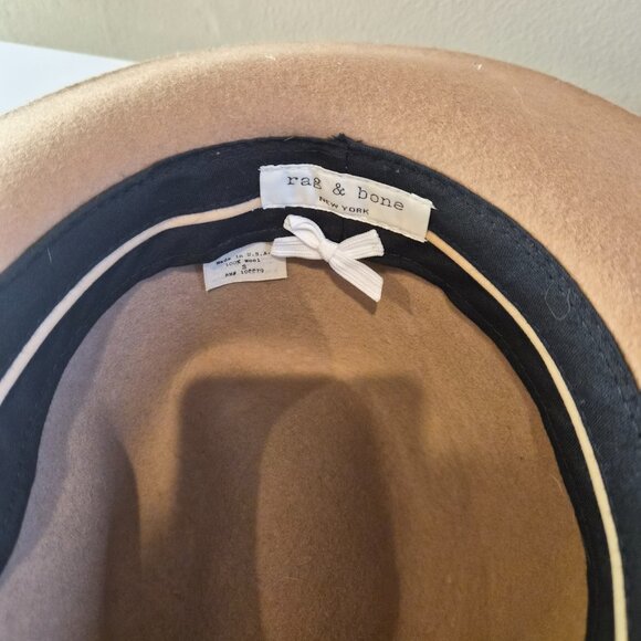 Rag & Bone Wide Brim Felted Wool Fedora Hat - Camel - NWOT - Small main image 4